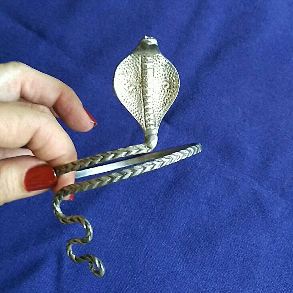 Exotic Boho Silver Snake Upper Arm Bracelet